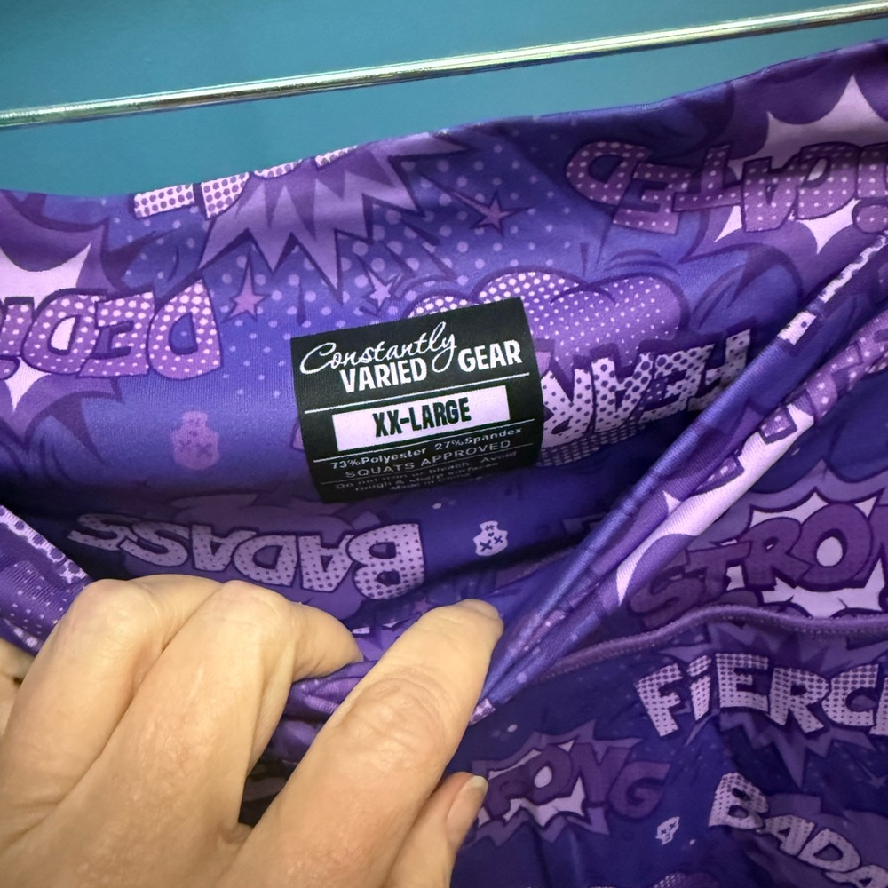 Constantly Varied Gear Purple Graphic Leggings, Capri Length - Picture 4 of 4